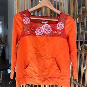 Lilka XSOrange embroidered sweatshirt